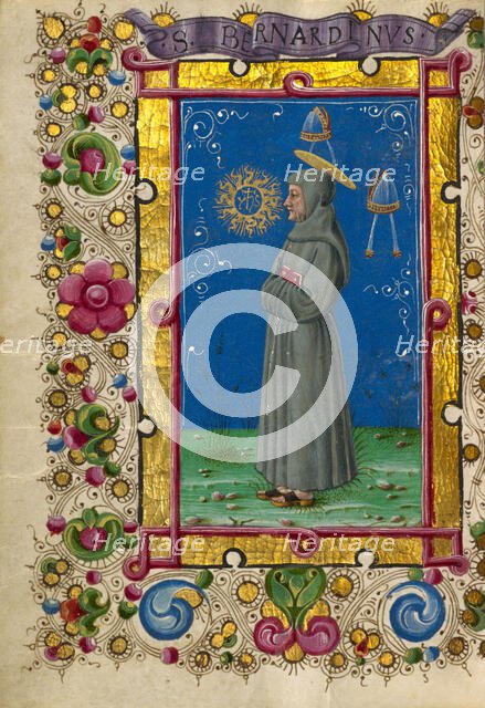 Saint Bernardino of Siena; Gualenghi-d'Este Hours, about 1469. Creator: Taddeo Crivelli.