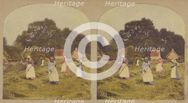 Turning Barley., about 1855. Creator: Thomas Richard Williams.