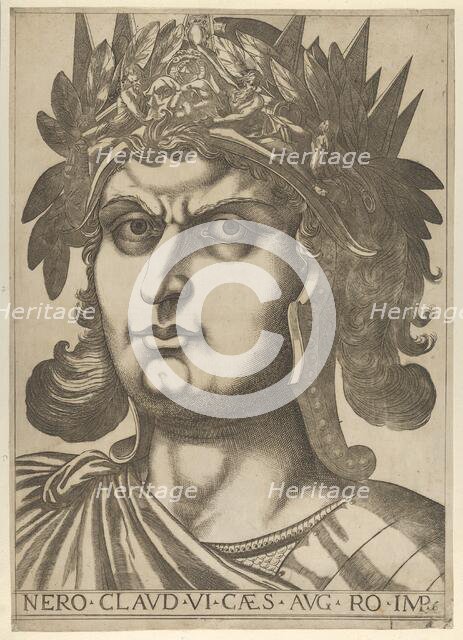 Plate 6: Nero with his head turned slightly to the right, from 'The Twelve Caesars', 1610-40. Creator: Anon.