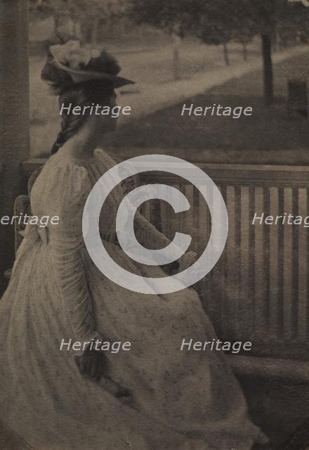 On the Porch (Julia Hall McCune), c. 1897. Creator: Clarence H. White (American, 1871-1925).