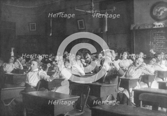Stretching and yawning, 2nd Division, (1899?). Creator: Frances Benjamin Johnston.