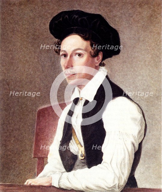 Portrait of Decembrist Mikhail Alexandrovich Bestuzhev (1800-1871), 1837-1839. Artist: Bestuzhev, Nikolai Alexandrovich (1791-1855)