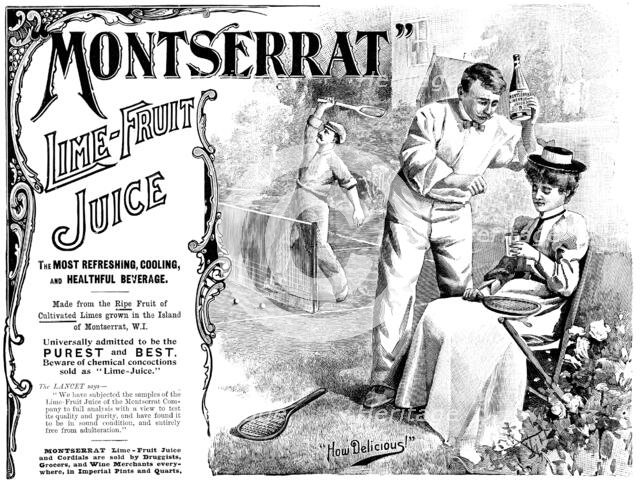 Advertisement for "Montserrat" Lime-Fruit Juice, 1898. Creator: Unknown.