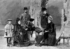 The Queen at Aix-Les-Bains: the Royal Family at the entrance of the Grotto, 1890. Creator: Unknown.