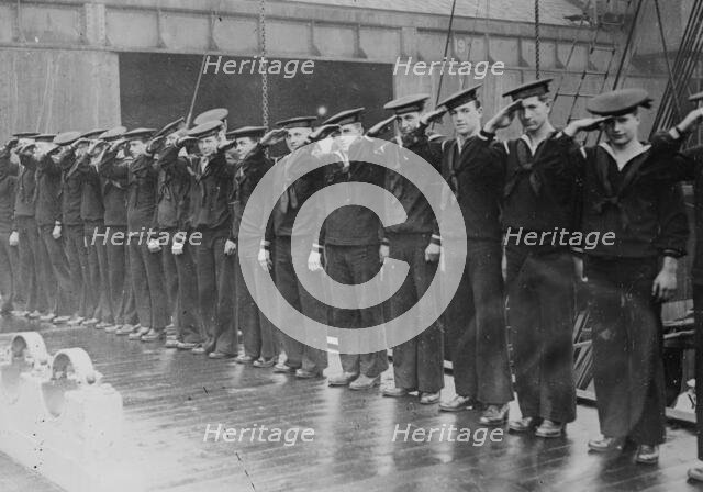 American sailors salute King George, 1917. Creator: Bain News Service.