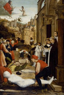 Saint Sebastian Interceding for the Plague Stricken, 1497-1499. Creator: Josse Lieferinxe.