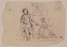 Popping the Question, c1820-1865. Creator: David Claypoole Johnston.