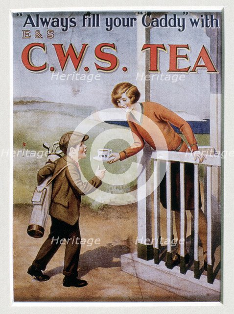 CWS Tea advertising card, 1920s. Artist: Unknown