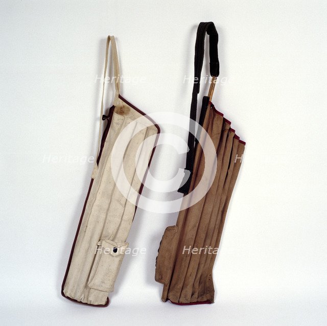 Two canvas 'Sunday' golf bags, c1914. Artist: Unknown