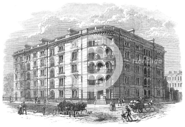 Model dwellings in The Mall, Kensington, 1868. Creator: Unknown.