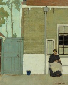 Woman in front of her house, 1914.  Creator: Jan Mankes.