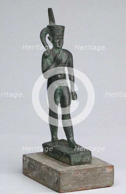 Statuette of the God Harpocrates, Egypt, Late Period-Ptolemaic Period (664-30 BCE). Creator: Unknown.