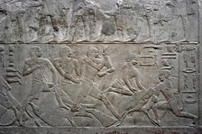 Relief depicting an ox slaughter, Mastaba of Mereruka, Saqqara, Egypt, Old Kingdom, 2003. Creator: Unknown.