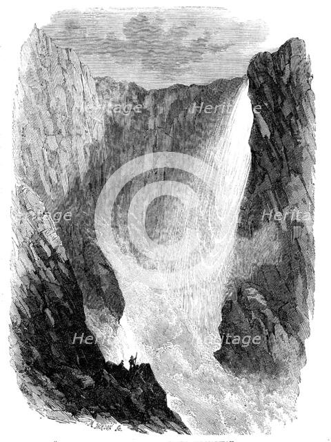 The Vöring Foss on the Hardanger Fjord, in Norway, 1858. Creator: Mason Jackson.
