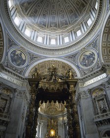 Baldachin of Saint Peter, Saint Peter's Basilica, Vatican City, Rome, Italy,1623 (2000). Creator: Unknown.