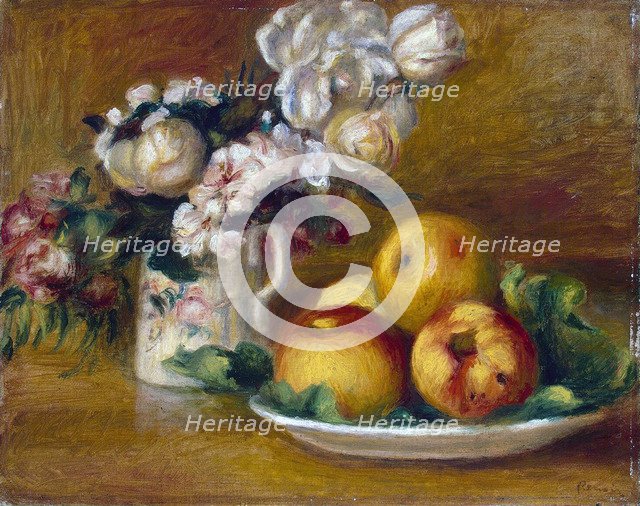 'Apples and Flowers', c1895.  Artist: Pierre-Auguste Renoir