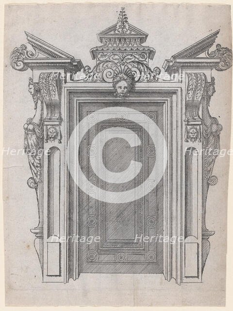 Design for a Door Frame, 1565-70. Creator: Jacques Androuet Du Cerceau.