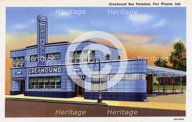 Greyhound Bus terminal, Fort Wayne, Indiana, USA, 1940. Artist: Unknown