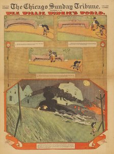 Comic strips from the series Wee Willie Winkie's World. Chicago Tribune, 1906-1907. Creator: Feininger, Lyonel (1871-1956).
