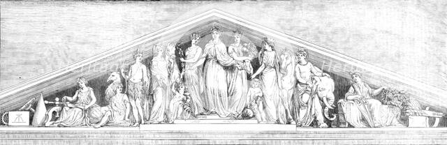 Pediment of the Great Western Royal Hotel, Paddington, 1854. Creator: Unknown.