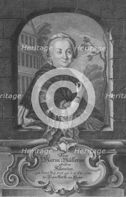 'Frau Maria Mullerin', (1759). Creator: Gustav Andreas Wolfgang.