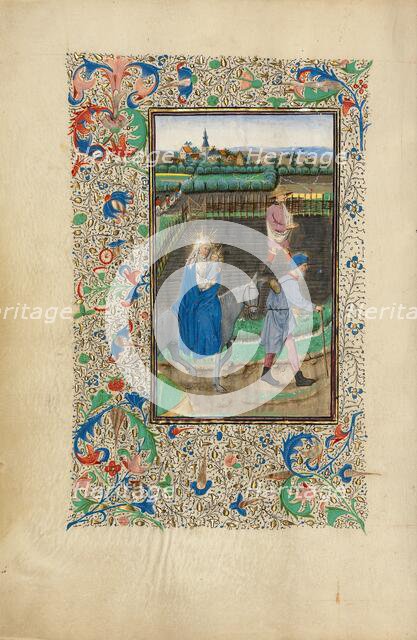 The Flight into Egypt; Llangattock Hours, 1450s. Creator: Master of the Llangattock Hours.
