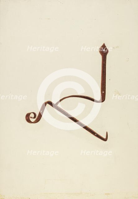 Iron Bracket from Zoar Tavern, c. 1938. Creator: Ralph Russell.