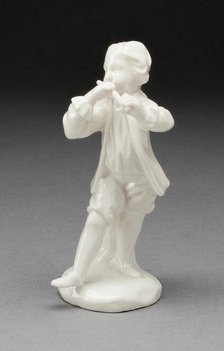 Boy Playing Flute, Tournai, c. 1770. Creator: Tournai Porcelain Manufactory.