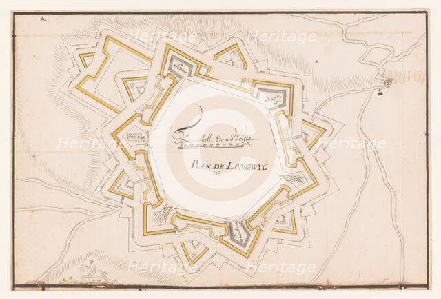 Longwy fortress map, 1686. Creator: Anon.