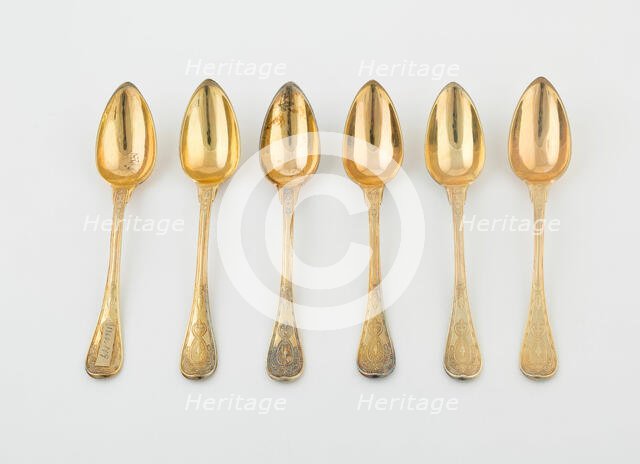 Set of Dessert Spoons (10), Paris, 1789/1820. Creators: Martin-Guillaume Biennais, Pierre-Benoît Lorillon, Francois-Dominique Naudin.