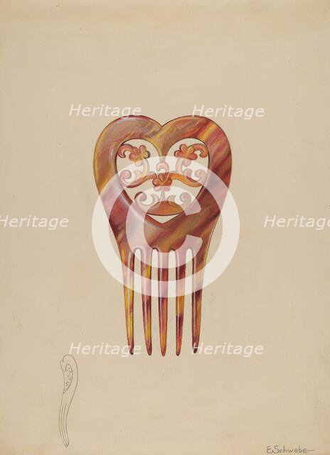 Tortoise Shell Comb, 1936. Creator: Erwin Schwabe.
