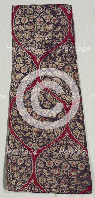 Brocaded silk with foliate medallions from a kaftan, 1525-1575. Creator: Unknown.
