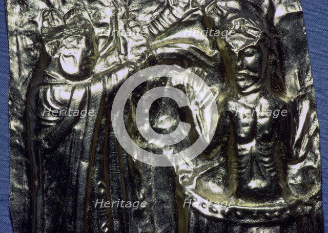 Gilt panel of 'King Harald's baptism' probably Harald Hardrada (c.1015 -1066). Artist: Unknown