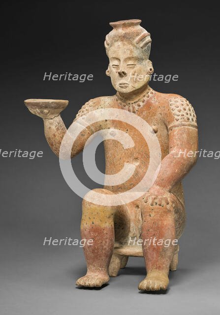 Seated Female Figure Holding a Bowl, A.D. 100/800. Creator: Unknown.
