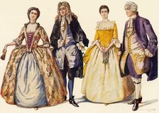 'Clothing Reigns of Queen Anne and George I, 1702-1725', 1903, (1937). Creator: Unknown.