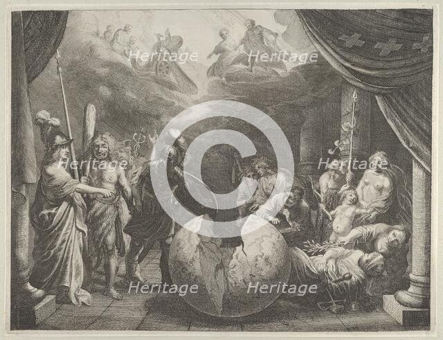 Plate 11: Allegory on the Discord in France, from Caspar Barlaeus, "Medicea Hospes", 1638. Creator: Pieter Nolpe.