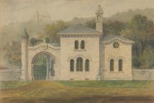 Gate Lodge for Amos G. Hull, Newburgh, New York (front elevation), 1849. Creator: Alexander Jackson Davis.