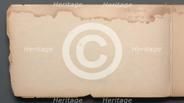 Sketchbook, page 03: " S.R. Gifford 15 10th Street New York" , 1859. Creator: Sanford Robinson Gifford (American, 1823-1880).