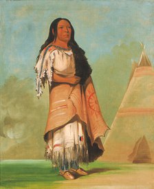 Ah'-kay-ee-pix-en, Woman Who Strikes Many, 1832. Creator: George Catlin.