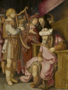 David Playing his Harp for Saul. Creator: Lucas van Leyden.