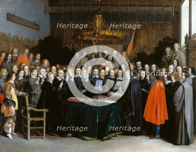 The Ratification of the Treaty of Münster, 1648. Artist: Ter Borch, Gerard, the Younger (1617-1681)