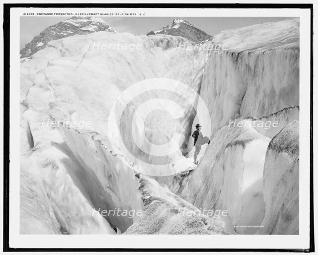Crevasse formation, Illecillewaet Glacier, Selkirk Mts., B.C., c1902. Creator: Unknown.