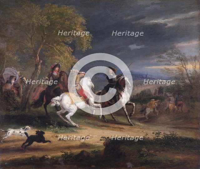 'French Generals Arriving before a Town', 1678. Artist: Adam Frans van der Meulen.