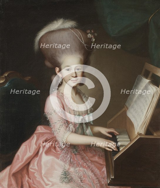 Portrait of a Young Lady at the Clavichord, 1779. Artist: Urlaub, Georg Anton Abraham (1744-1788)