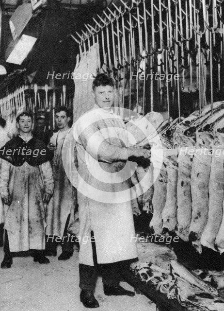 A meat porter, Smithfield Market, London, 1926-1927. Artist: Unknown