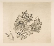 Decoration for a Plate: A Stream, 1870. Creator: Felix Bracquemond.