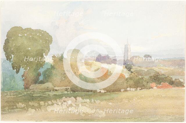Landscape with Church Steeple, 1828. Creator: James Bulwer.