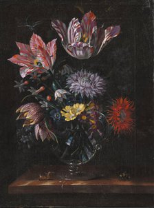 A Glass Vase with Flowers, c1650. Creator: Marrel, Jacob (1614-1681).
