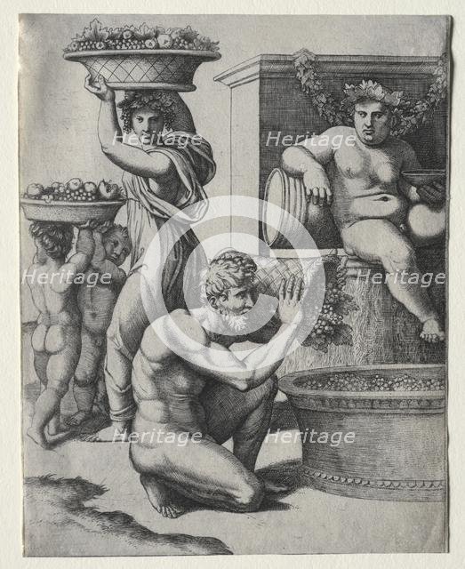 The Wine Press. Creator: Marcantonio Raimondi (Italian, 1470/82-1527/34).