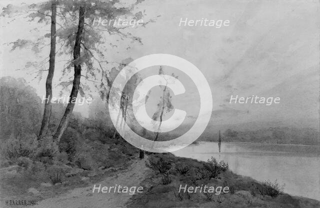 Woman Walking beside a River, 1902. Creator: Henry Farrer.
